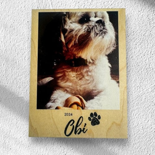 Pet Magnet Memorial Gift Custom Photo Magnet Wood Pet Portrait Picture Keepsake for Dog Owner Pet Loss Sympathy Gift Photo Tribute