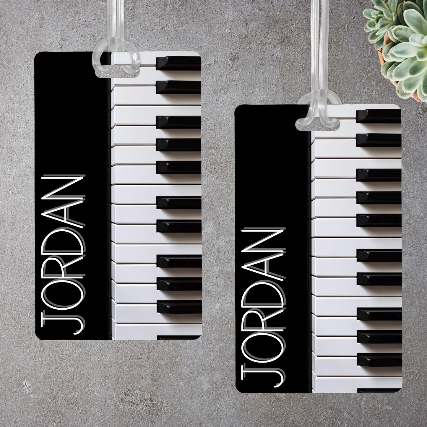 Personalized Piano Luggage Tag: Musician Travel Bag ID