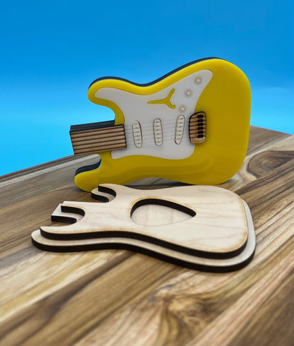 Personalized Guitar Pick Holder: Custom Wood & Acrylic Case