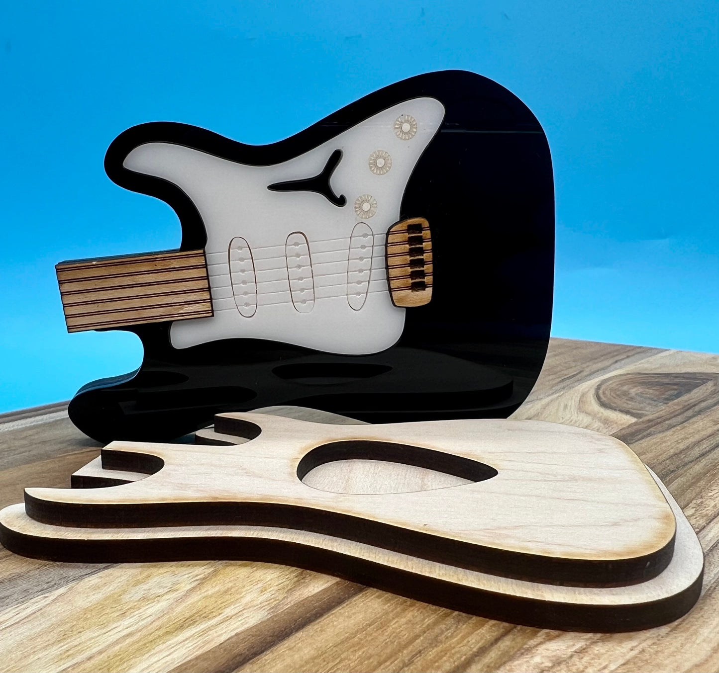 Personalized Guitar Pick Holder: Custom Wood & Acrylic Case