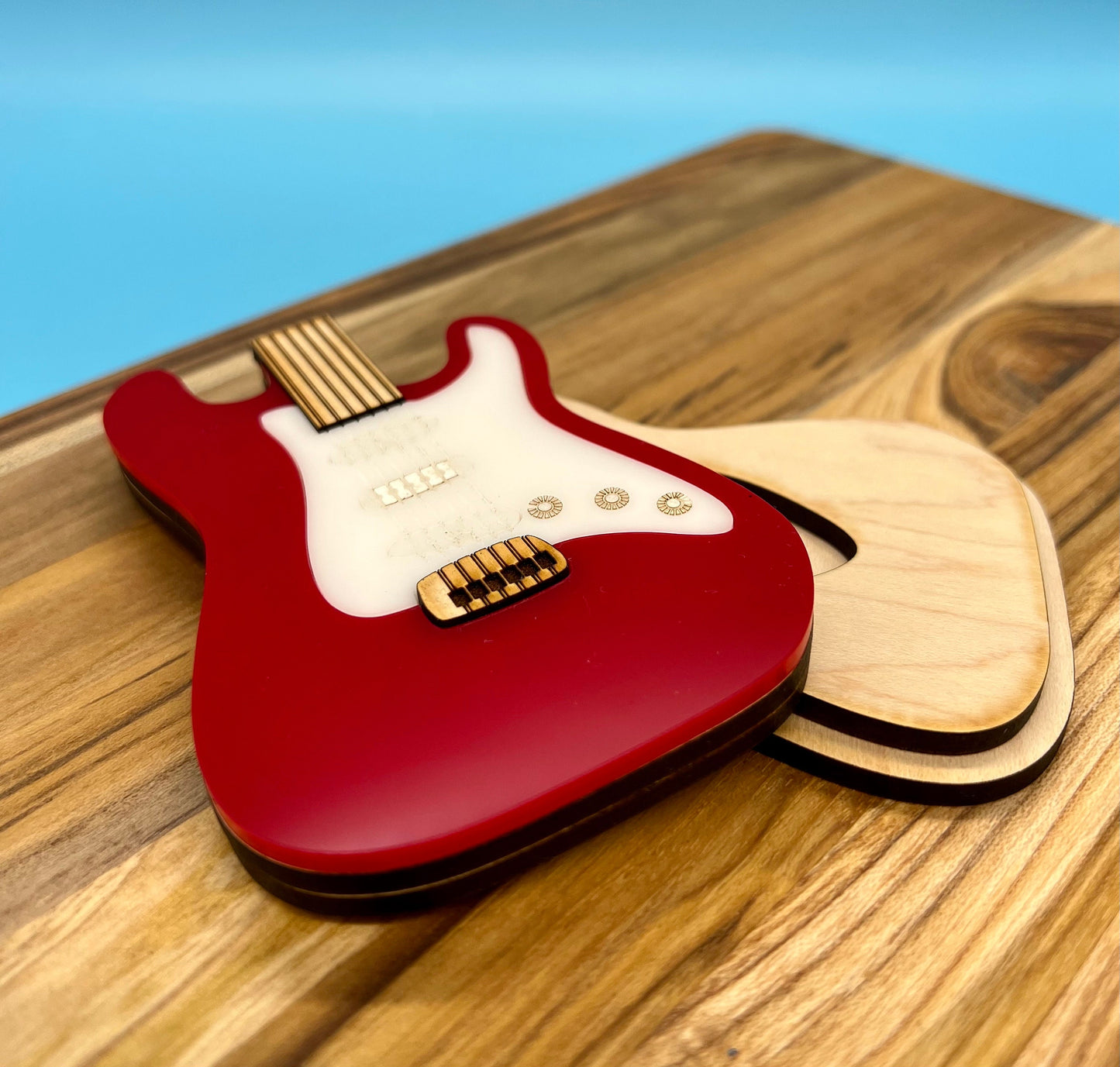 Personalized Guitar Pick Holder: Custom Wood & Acrylic Case