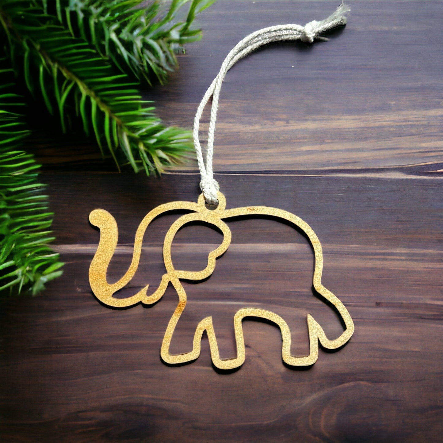 Wooden Elephant Ornament Christmas Tree Decoration Friendship Gift Handcrafted Wood Decor Holiday Ornament Birthday Present Meaningful Gift