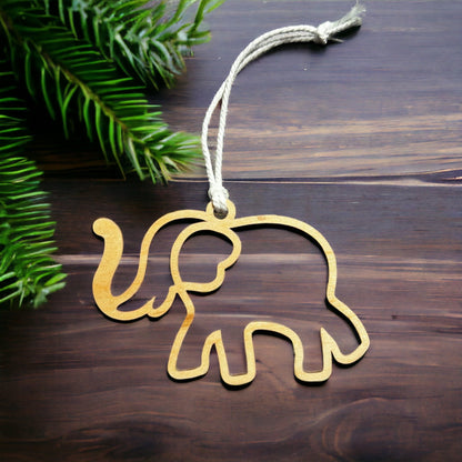 Wooden Elephant Ornament Christmas Tree Decoration Friendship Gift Handcrafted Wood Decor Holiday Ornament Birthday Present Meaningful Gift