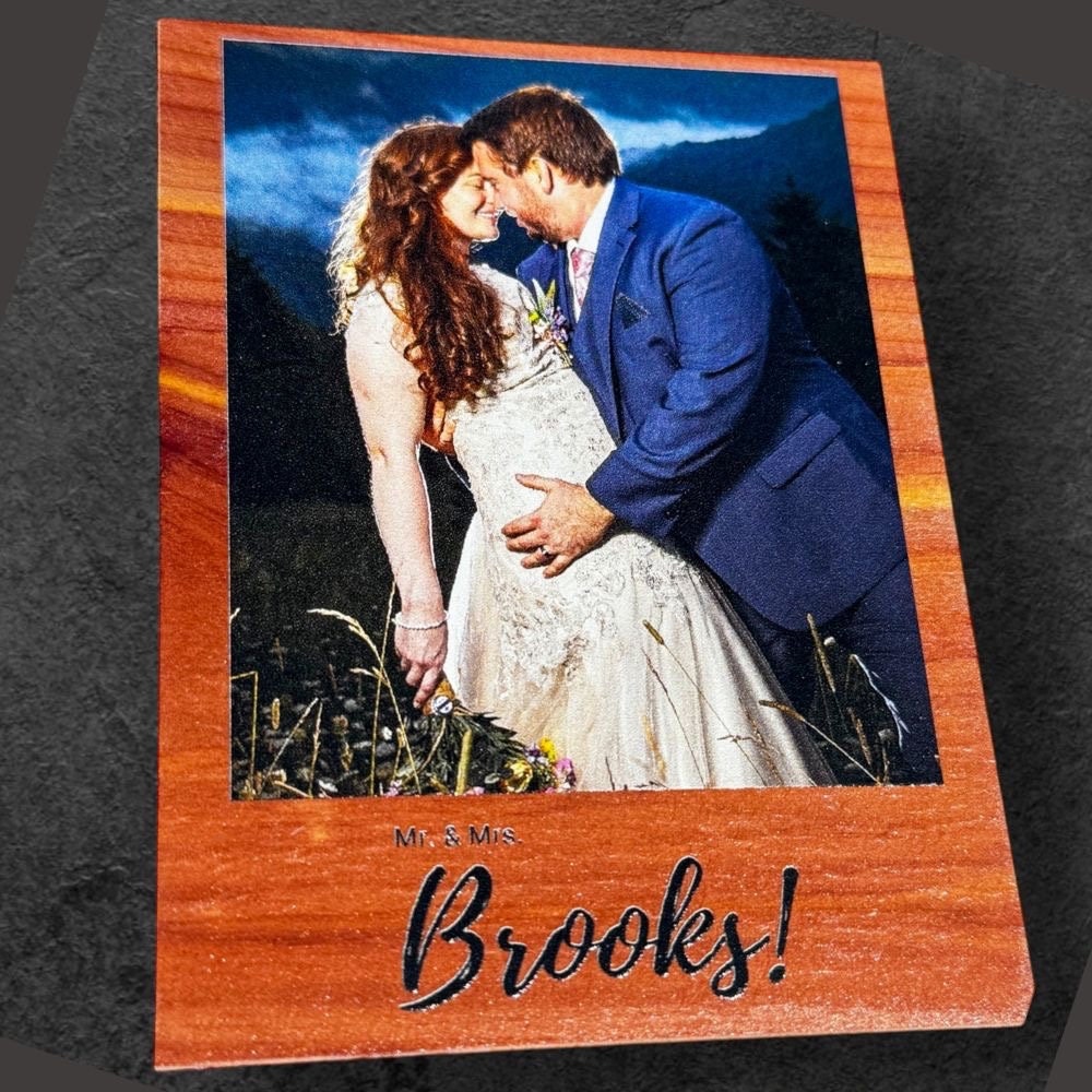 Wedding Photo Magnet Personalized Gift for Couple Custom Anniversary Gift for Him Fridge Keepsake Newlywed Bride and Groom Photo for Her
