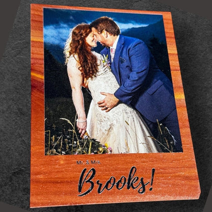 Wedding Photo Magnet Personalized Gift for Couple Custom Anniversary Gift for Him Fridge Keepsake Newlywed Bride and Groom Photo for Her