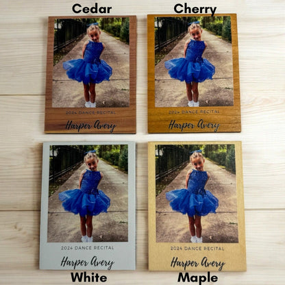 Customizable Wooden Photo Magnet: Dance Recital Keepsake