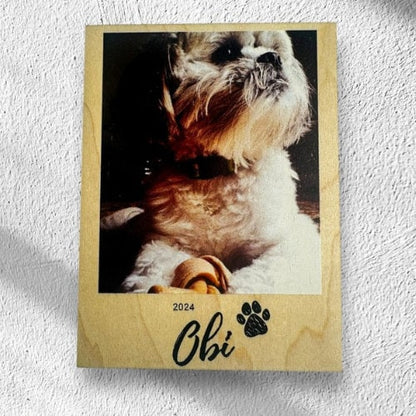 Pet Magnet Memorial Gift Custom Photo Magnet Wood Pet Portrait Picture Keepsake for Dog Owner Pet Loss Sympathy Gift Photo Tribute
