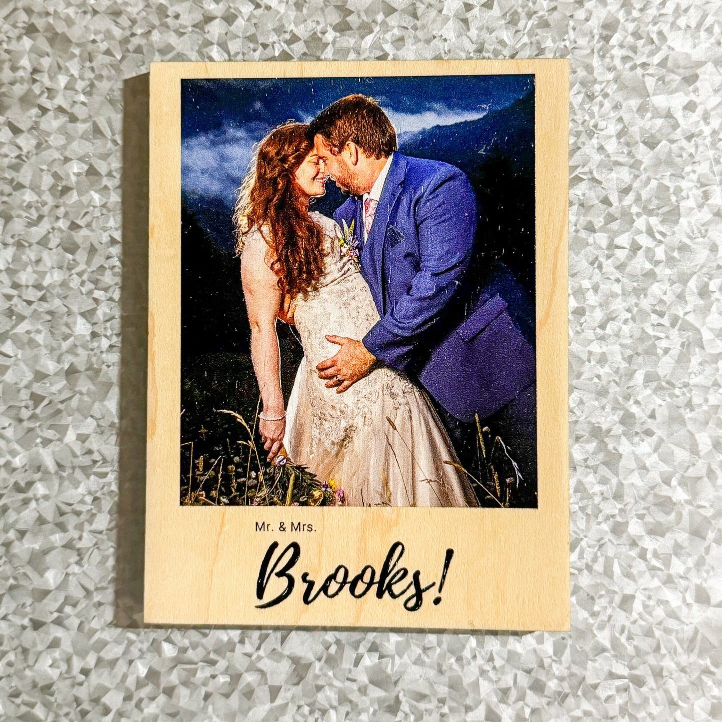 Wedding Photo Magnet Personalized Gift for Couple Custom Anniversary Gift for Him Fridge Keepsake Newlywed Bride and Groom Photo for Her