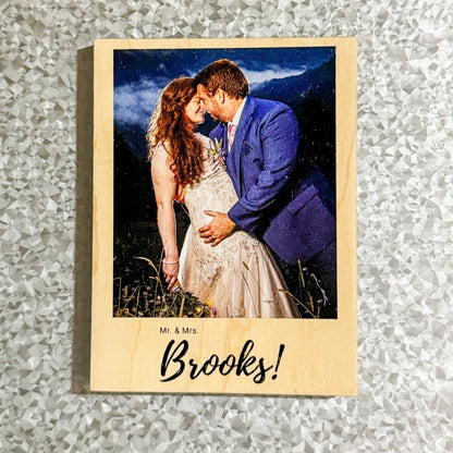 Wedding Photo Magnet Personalized Gift for Couple Custom Anniversary Gift for Him Fridge Keepsake Newlywed Bride and Groom Photo for Her