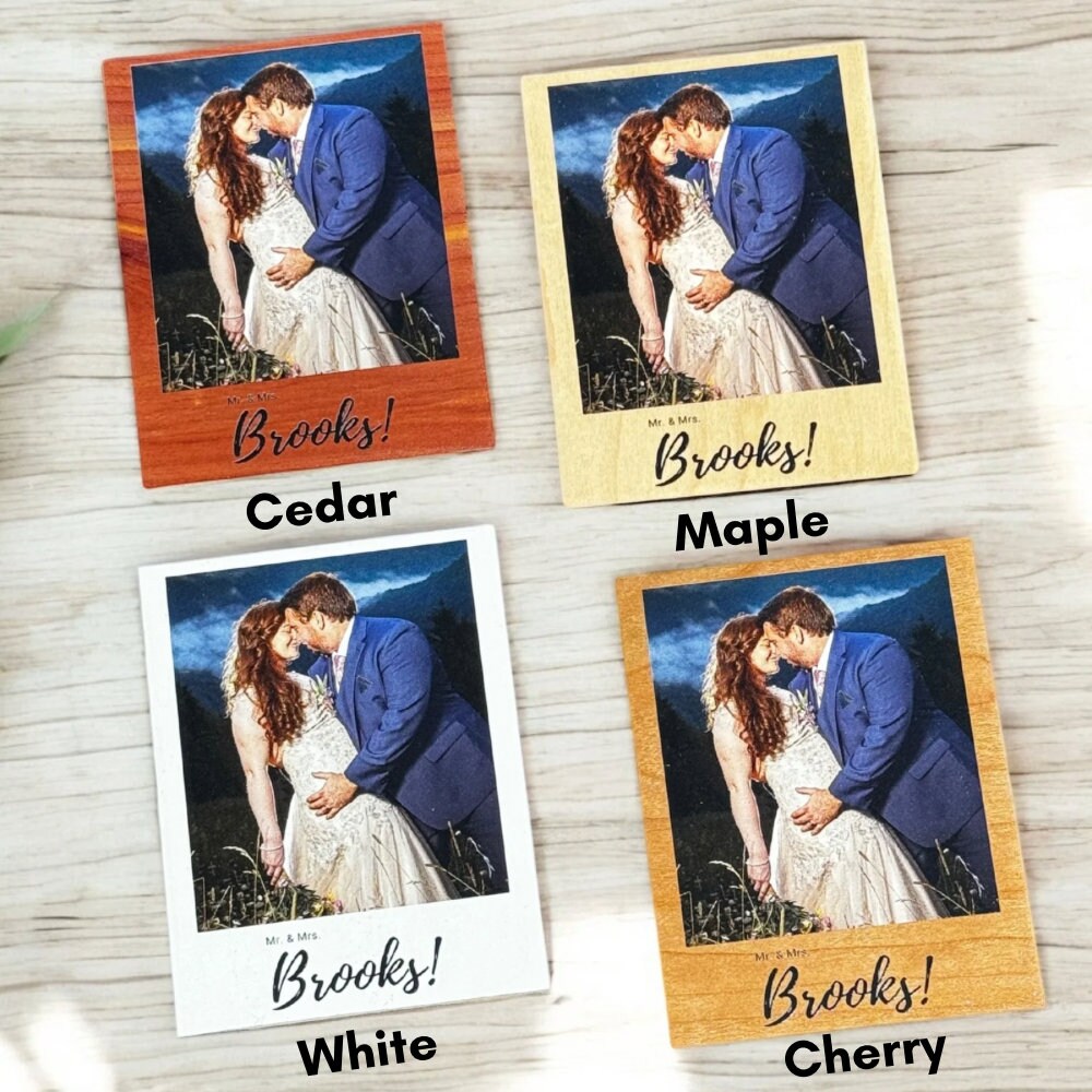 Wedding Photo Magnet Personalized Gift for Couple Custom Anniversary Gift for Him Fridge Keepsake Newlywed Bride and Groom Photo for Her