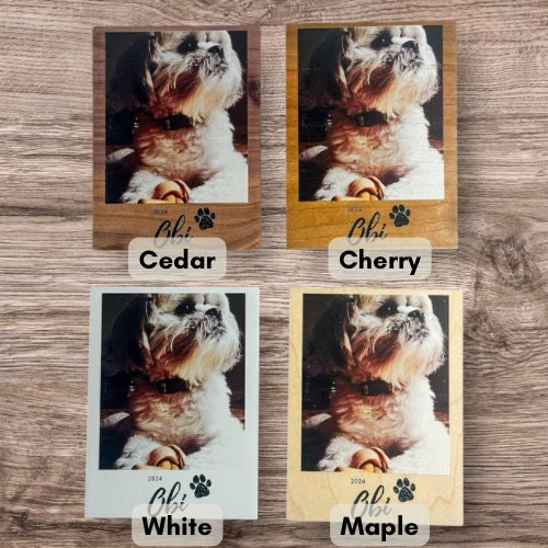 Pet Magnet Memorial Gift Custom Photo Magnet Wood Pet Portrait Picture Keepsake for Dog Owner Pet Loss Sympathy Gift Photo Tribute