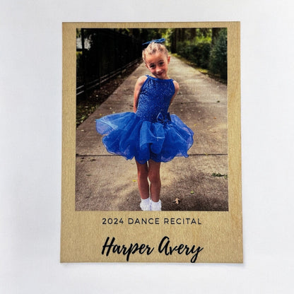 Customizable Wooden Photo Magnet: Dance Recital Keepsake
