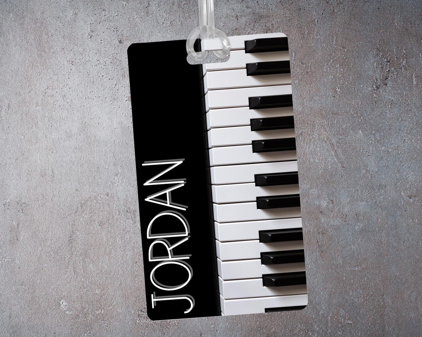 Personalized Piano Luggage Tag: Musician Travel Bag ID