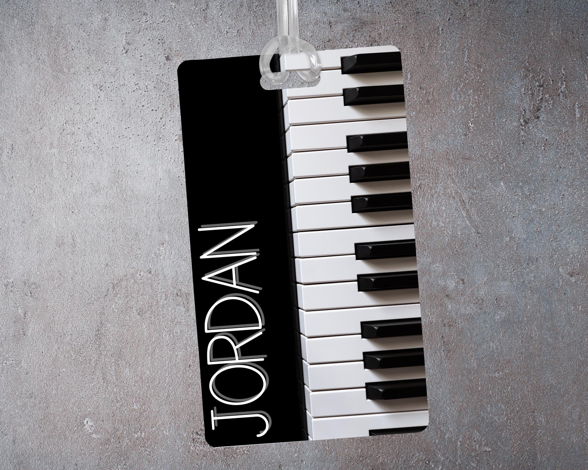 Personalized Piano Luggage Tag: Musician Travel Bag ID
