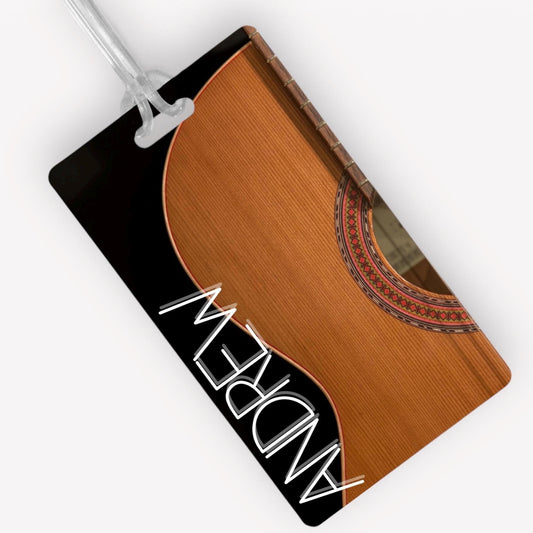 Guitar Case Tag for Musician Personalized Luggage Tag for Guitarist Custom Travel Bag Tag for Guitar Player Gift Accessory Name Tag ID
