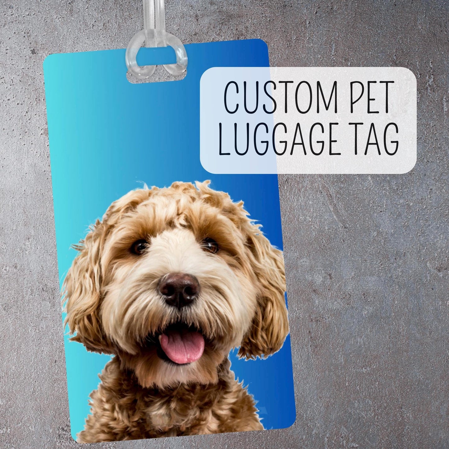 Custom Pet Photo Luggage Tag: Personalized Dog Travel ID