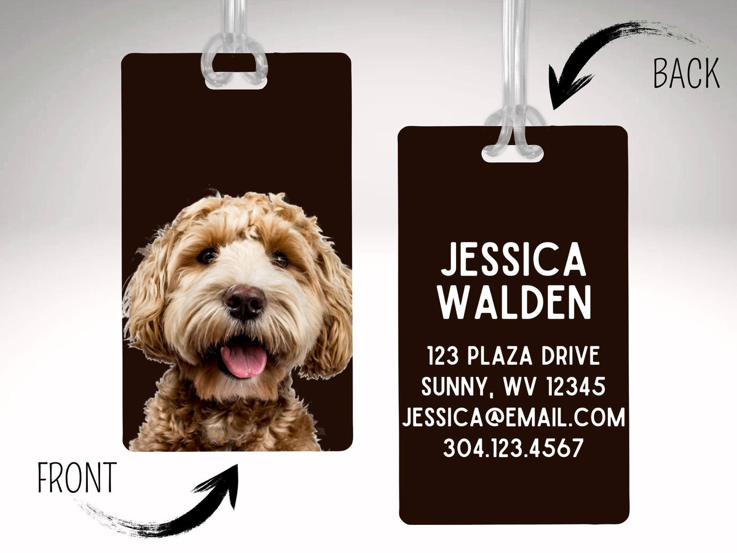 Personalized Pet Photo Luggage Tag: Custom Dog Travel ID Tag