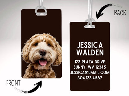 Personalized Pet Photo Luggage Tag: Custom Dog Travel ID Tag