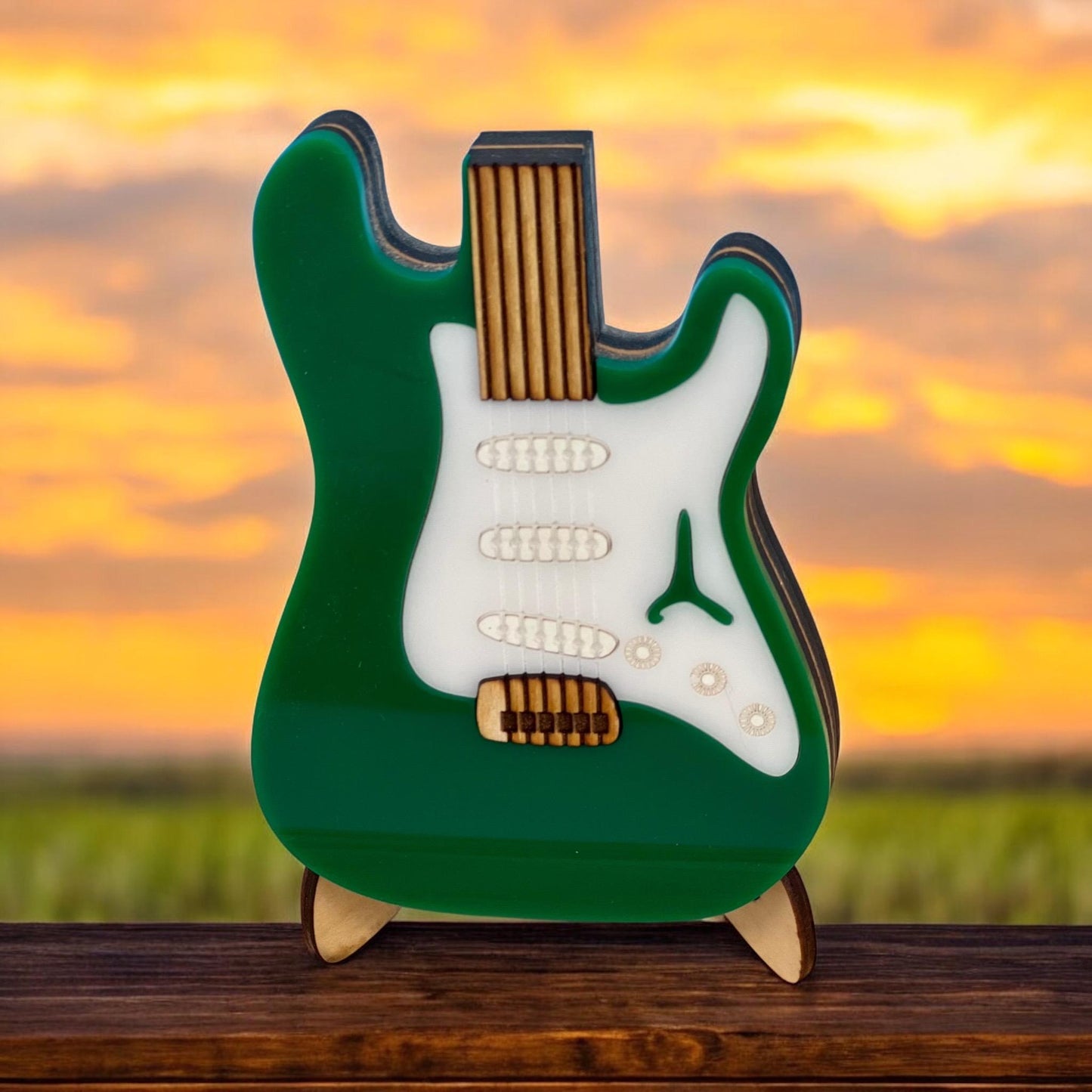 Personalized Guitar Pick Holder: Custom Wood & Acrylic Case