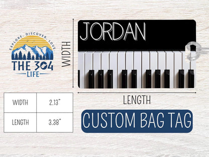 Personalized Piano Luggage Tag: Musician Travel Bag ID