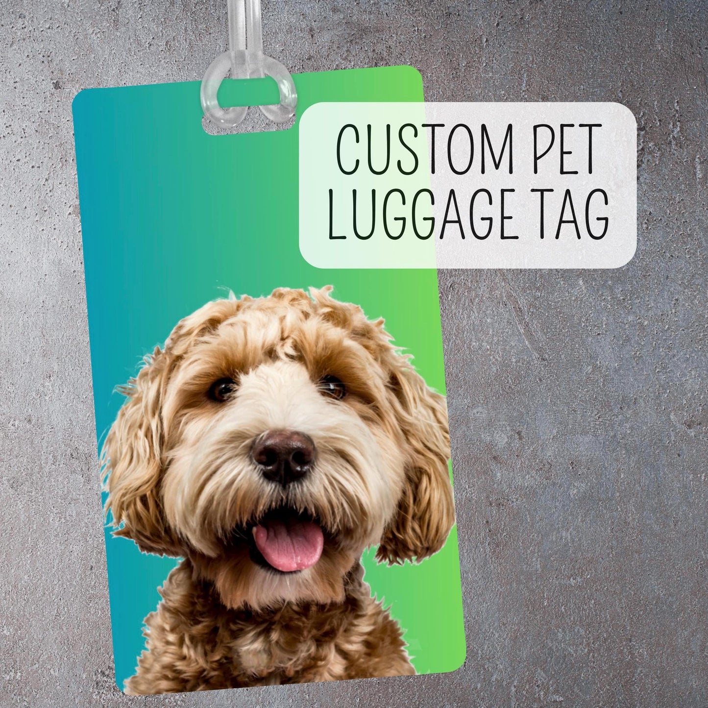 Custom Pet Photo Luggage Tag: Dog Travel Tag, Animal Label