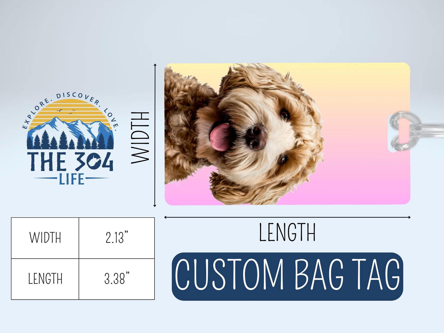 Personalized Pet Luggage Tag Custom Dog Photo Bag Tag Travel Gift for Pet Lovers Custom Cat Tag for Suitcase Backpack Carry On