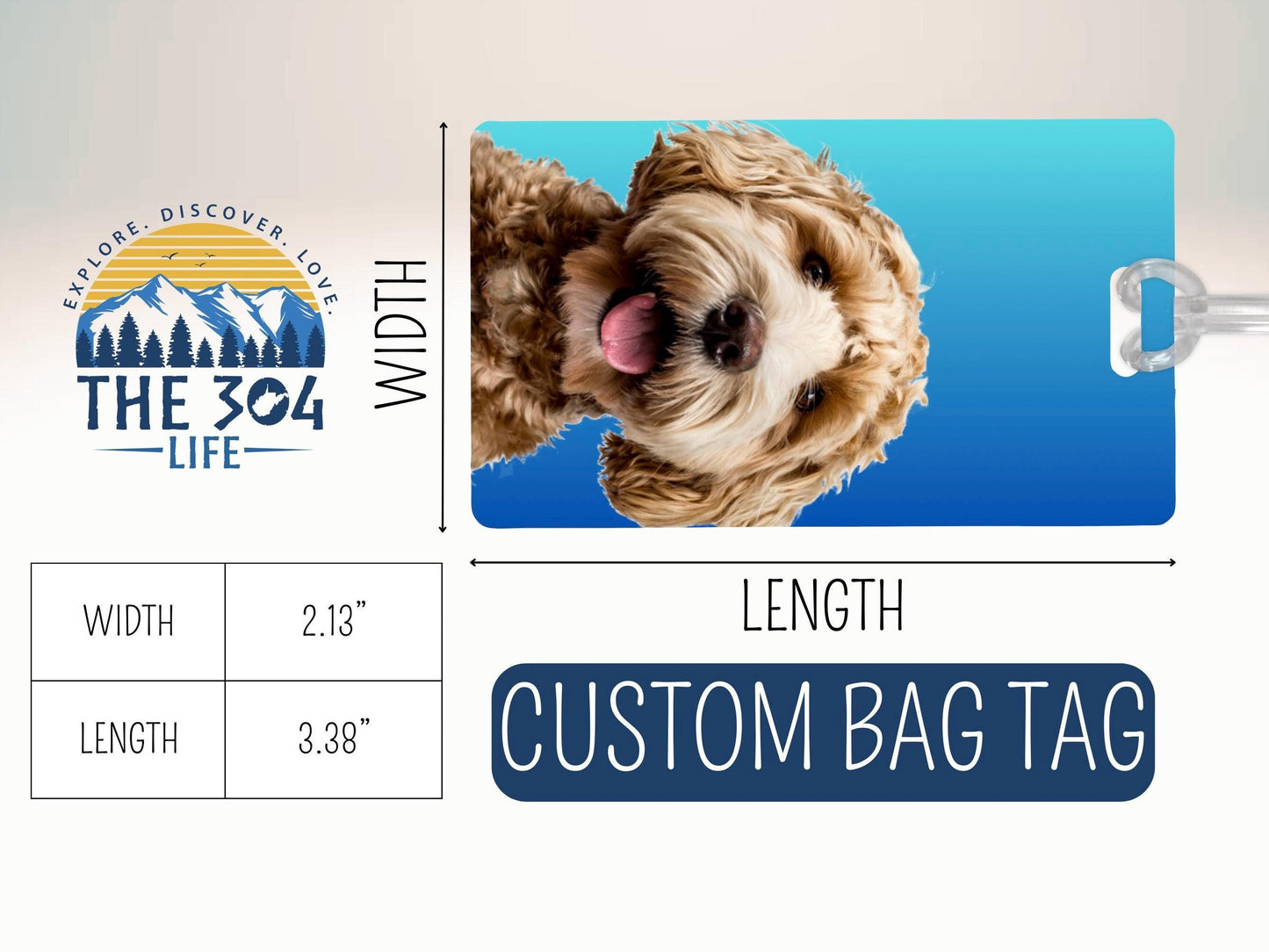 Custom Pet Photo Luggage Tag: Personalized Dog Travel ID