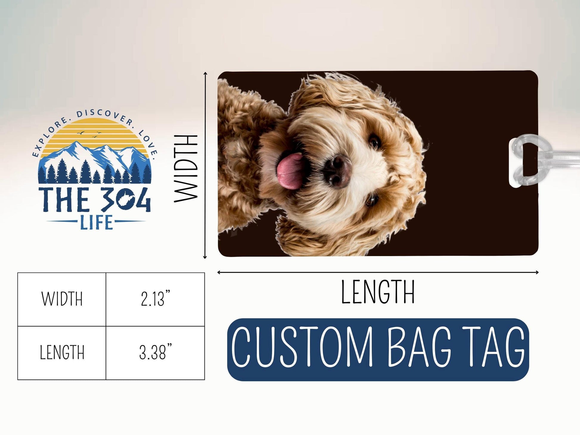 Personalized Pet Photo Luggage Tag: Custom Dog Travel ID Tag