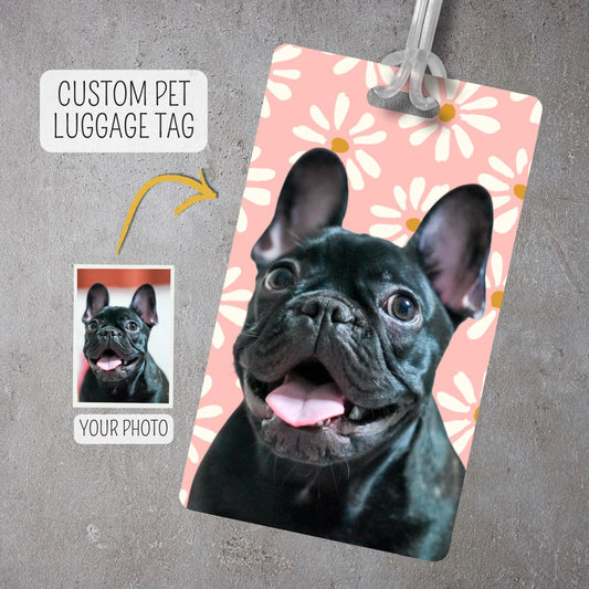 Custom Pet Photo Luggage Tag: Personalized Dog Travel ID Tag