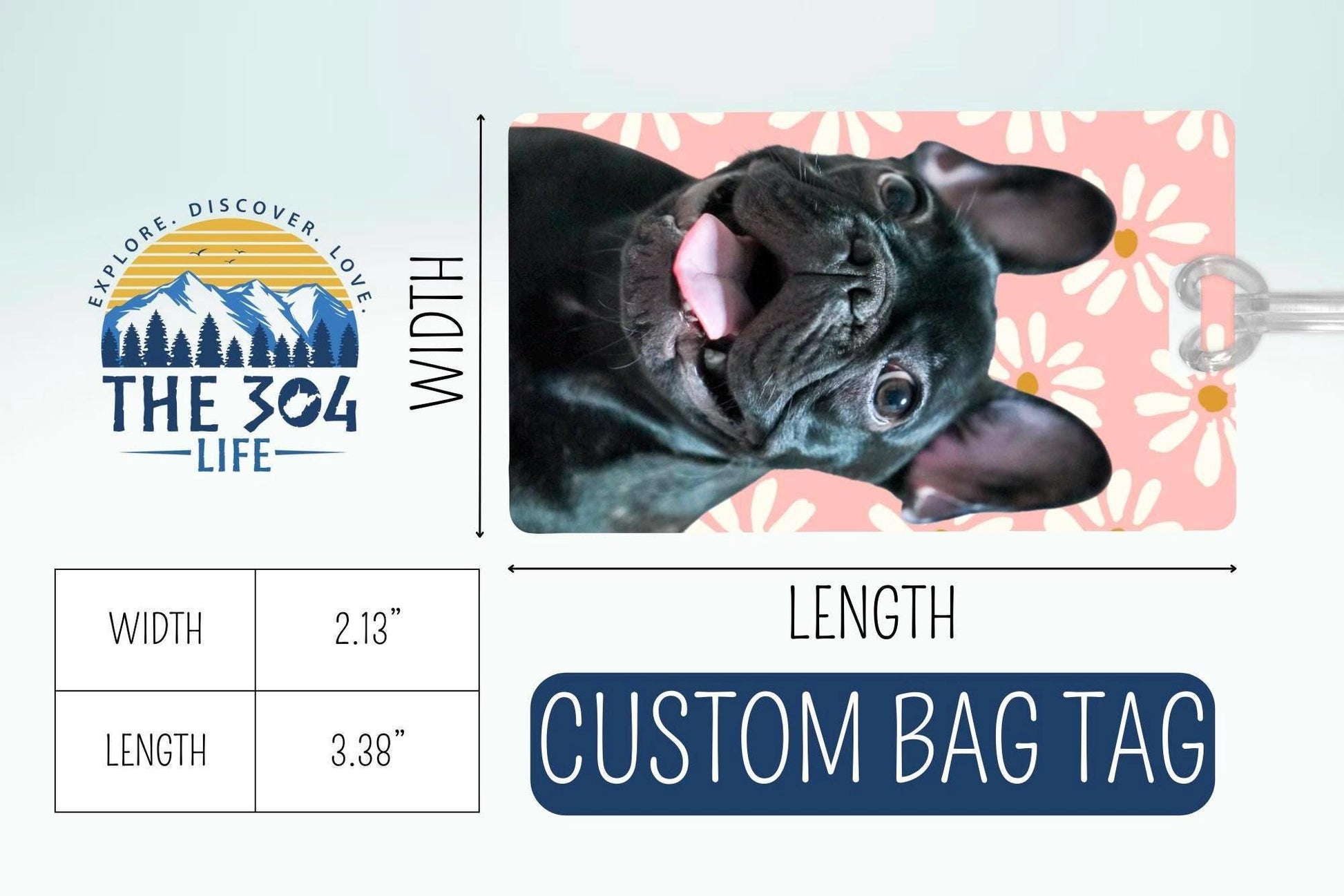 Custom Pet Photo Luggage Tag: Personalized Dog Travel ID Tag