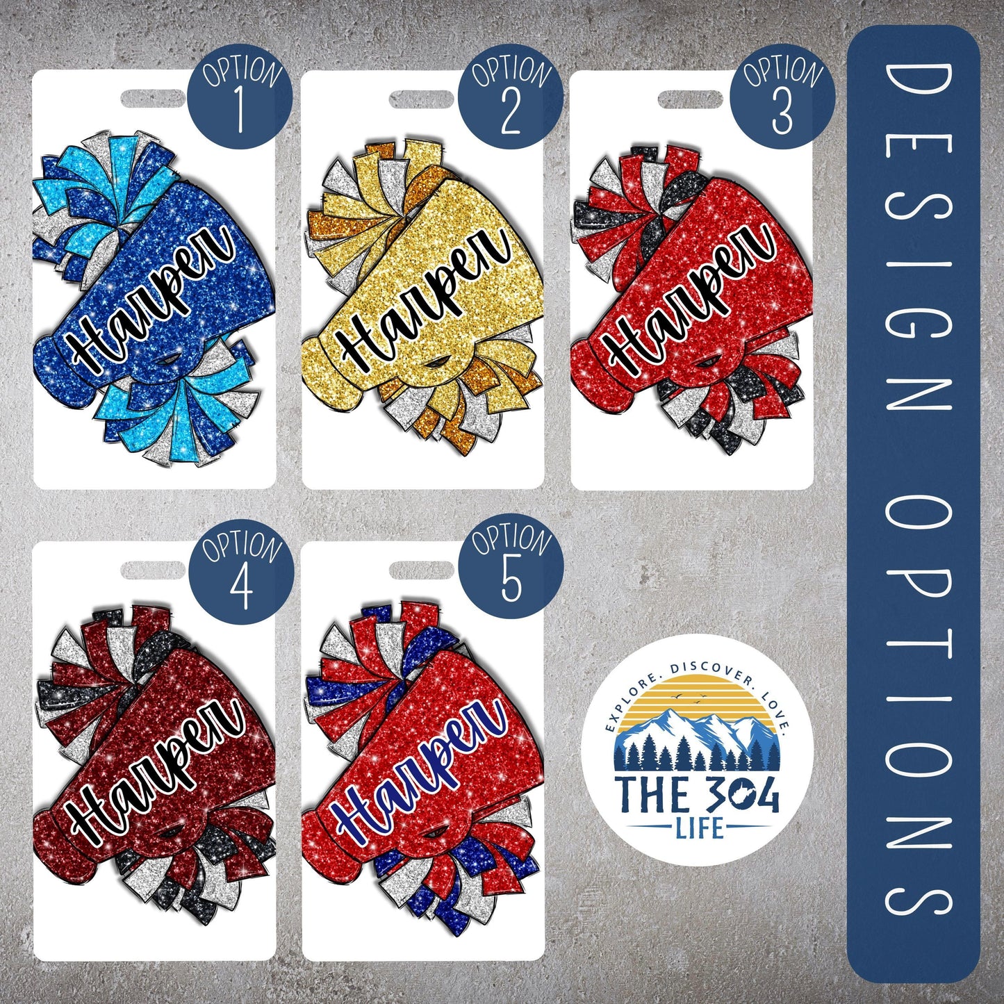 Personalized Cheerleader Bag Tag Custom Name Cheer Megaphone Luggage Tag Glitter Cheerleading Backpack Tag Team Gift for Cheer Squad