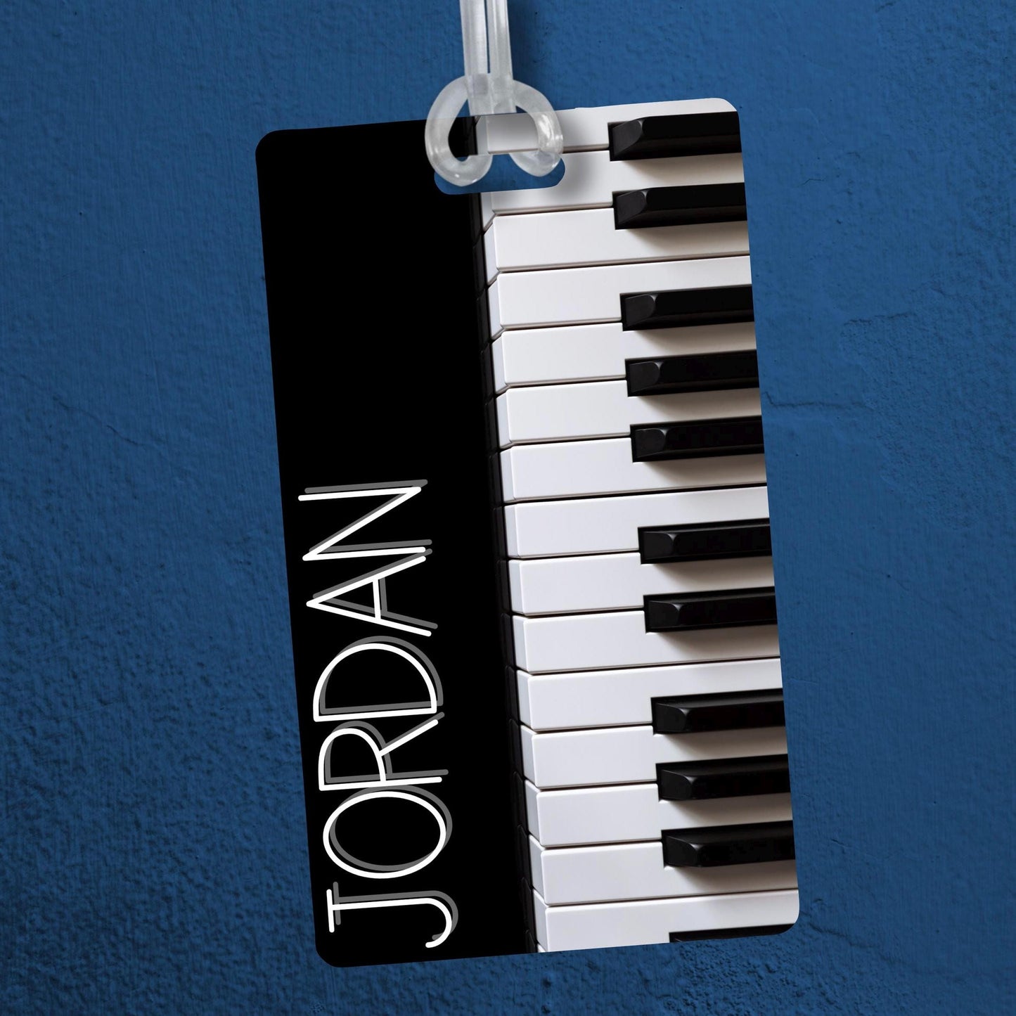 Personalized Piano Luggage Tag: Musician Travel Bag ID