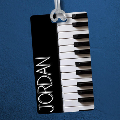 Personalized Piano Luggage Tag: Musician Travel Bag ID