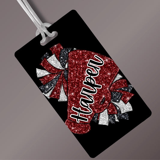 Personalized Cheerleader Bag Tag Sports Team Luggage Tag for Cheer Backpack ID Custom Team Gift for Coach and Athletes Customized Name Tag