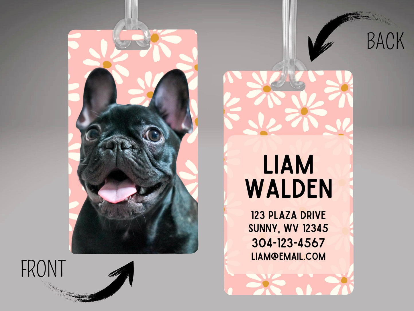 Custom Pet Photo Luggage Tag: Personalized Dog Travel ID Tag