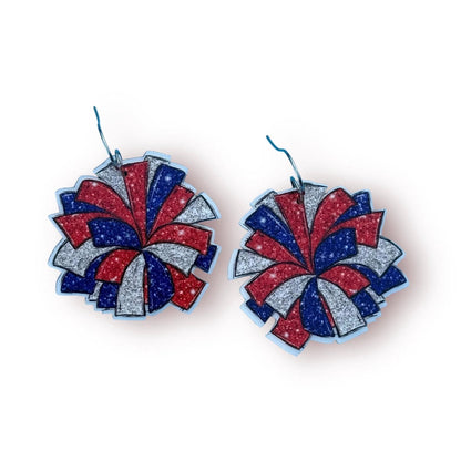 Acrylic Cheerleader Pom Pom Earrings: Spirit Squad Jewelry