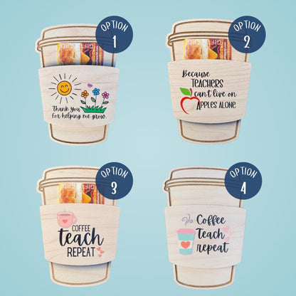 Teacher Appreciation Gift Coffee Card Holder Back to School Thank You Present End of Year Teacher’s Aide Gift Idea for Paraprofessional