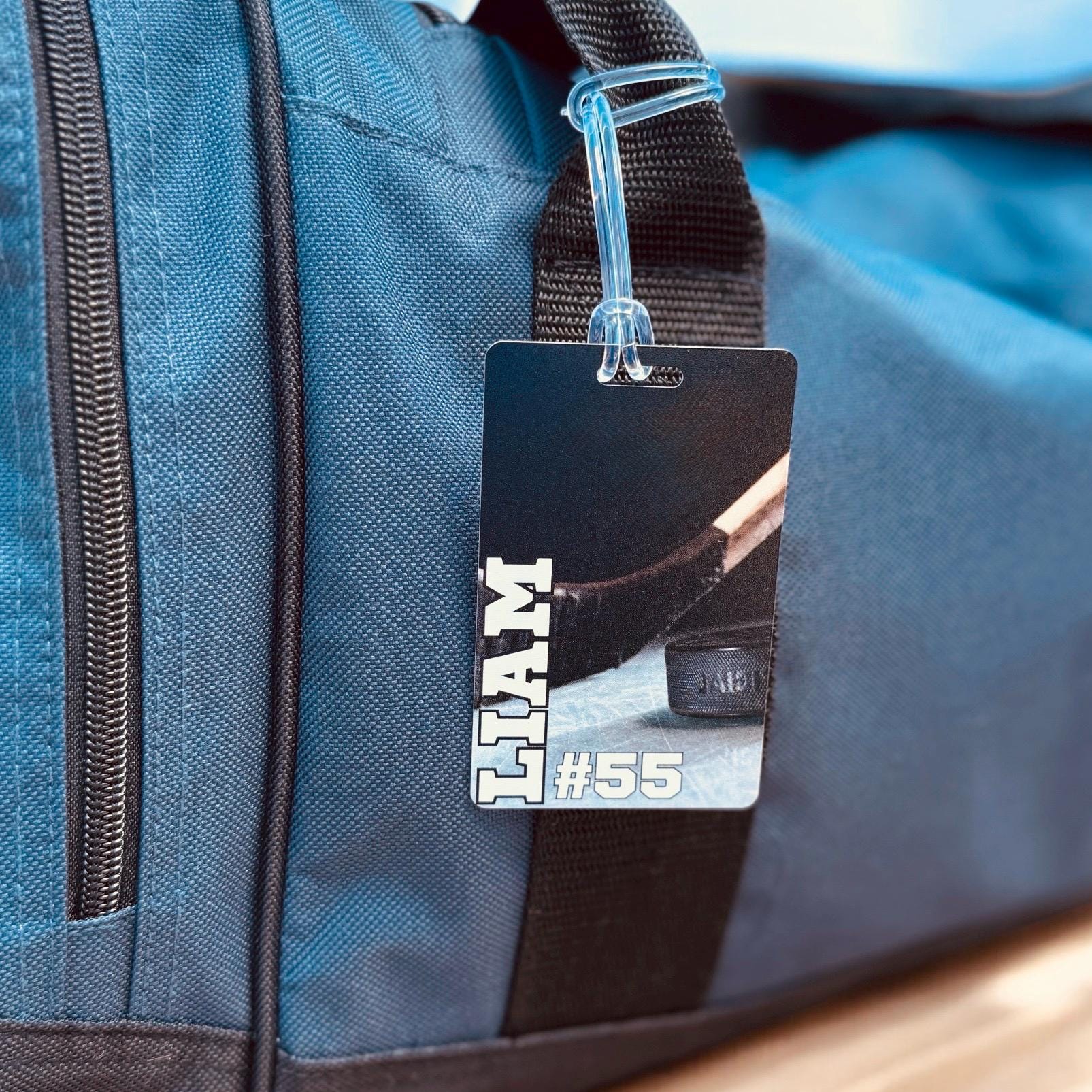 Personalized Hockey Bag Tag: Custom Team Player Luggage ID
