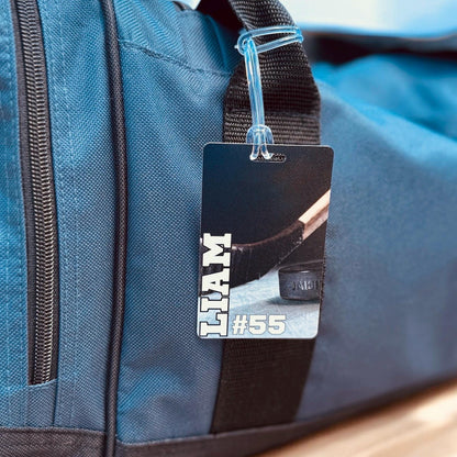 Personalized Hockey Bag Tag: Custom Team Player Luggage ID