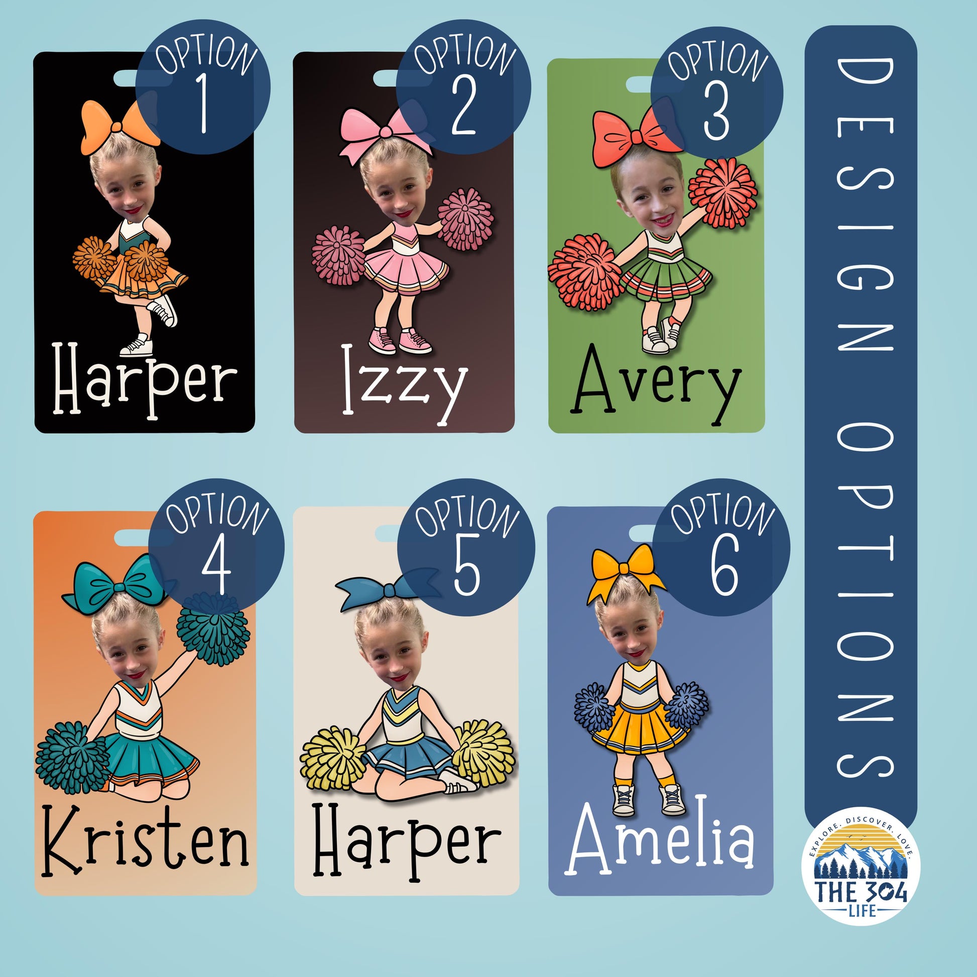Custom Cheerleader Bag Tag: Personalized Portrait Gift