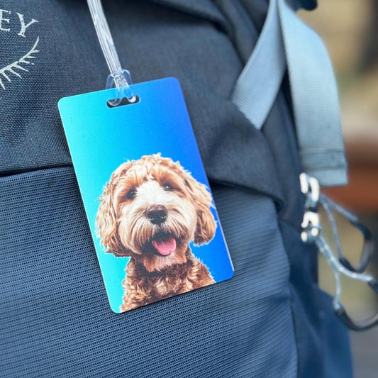 Custom Pet Photo Luggage Tag: Personalized Dog Travel ID