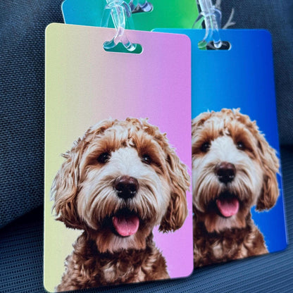 Personalized Pet Luggage Tag Custom Dog Photo Bag Tag Travel Gift for Pet Lovers Custom Cat Tag for Suitcase Backpack Carry On