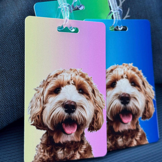 Custom Pet Photo Luggage Tag: Dog Travel Tag, Animal Label