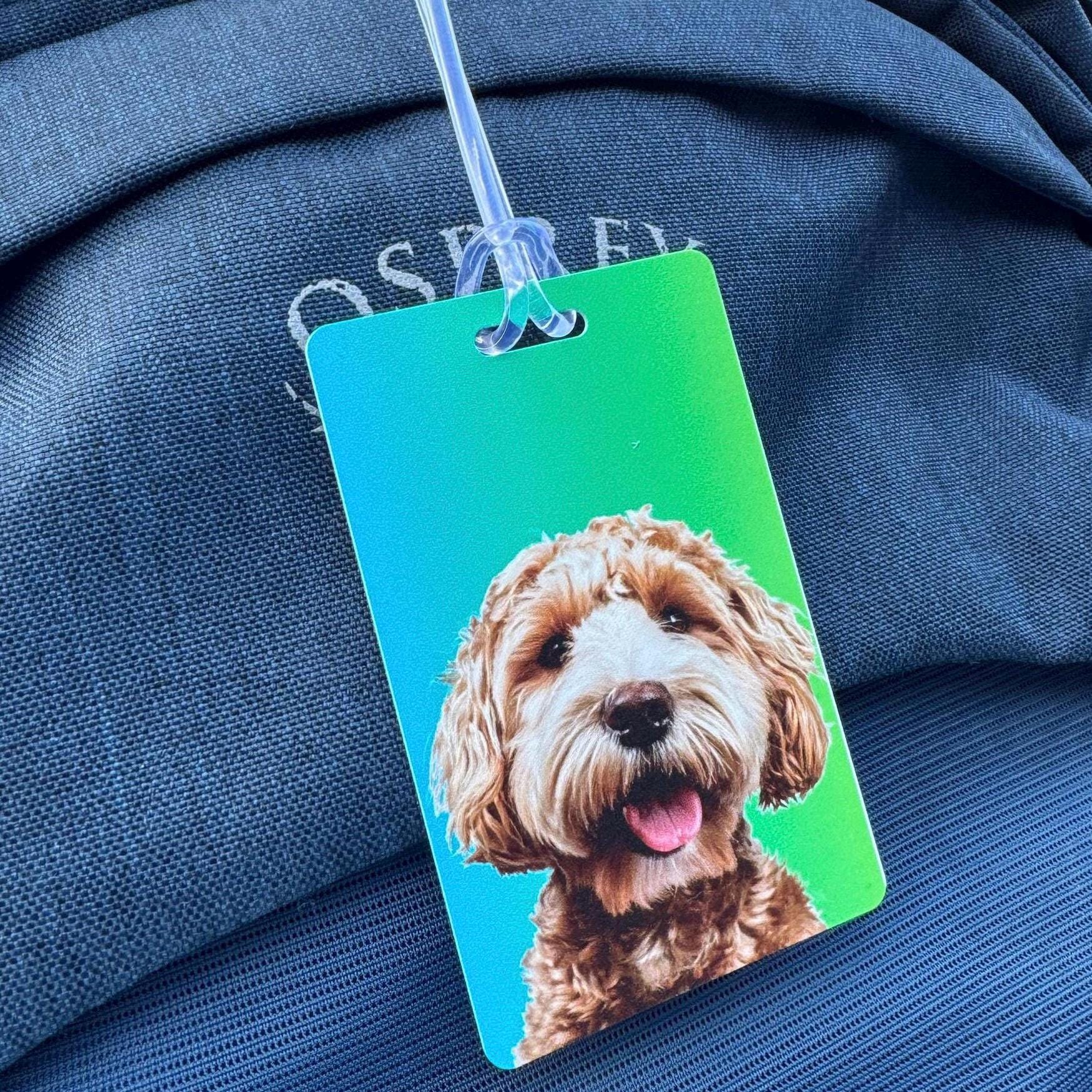 Custom Pet Photo Luggage Tag: Dog Travel Tag, Animal Label