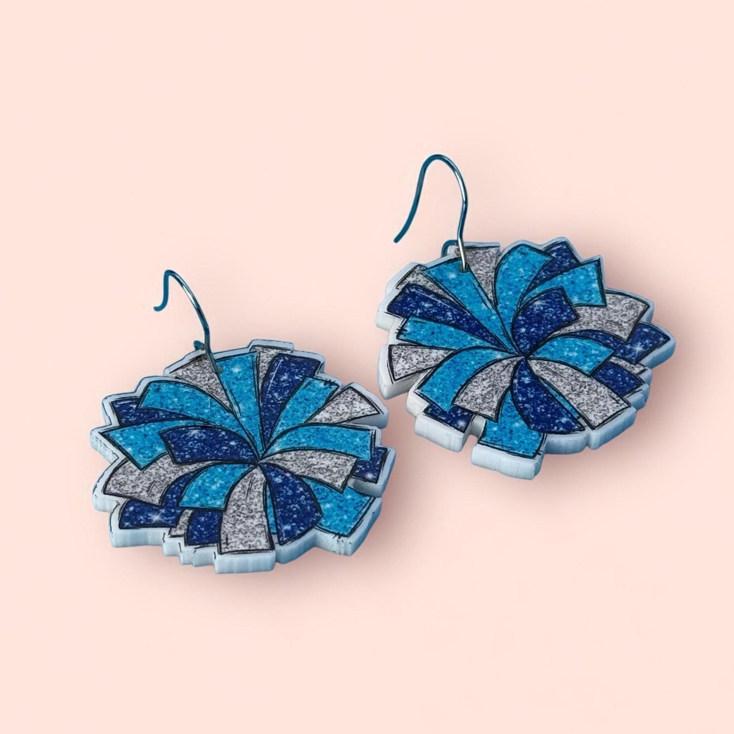Cheerleader Pom Pom Earrings Dance Team Jewelry Spirit Squad Gift Pep Rally Earrings Cheer Mom Accessory Game Day Cheer Jewelry