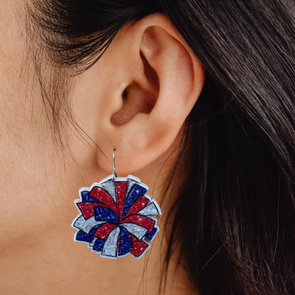 Acrylic Cheerleader Pom Pom Earrings: Spirit Squad Jewelry