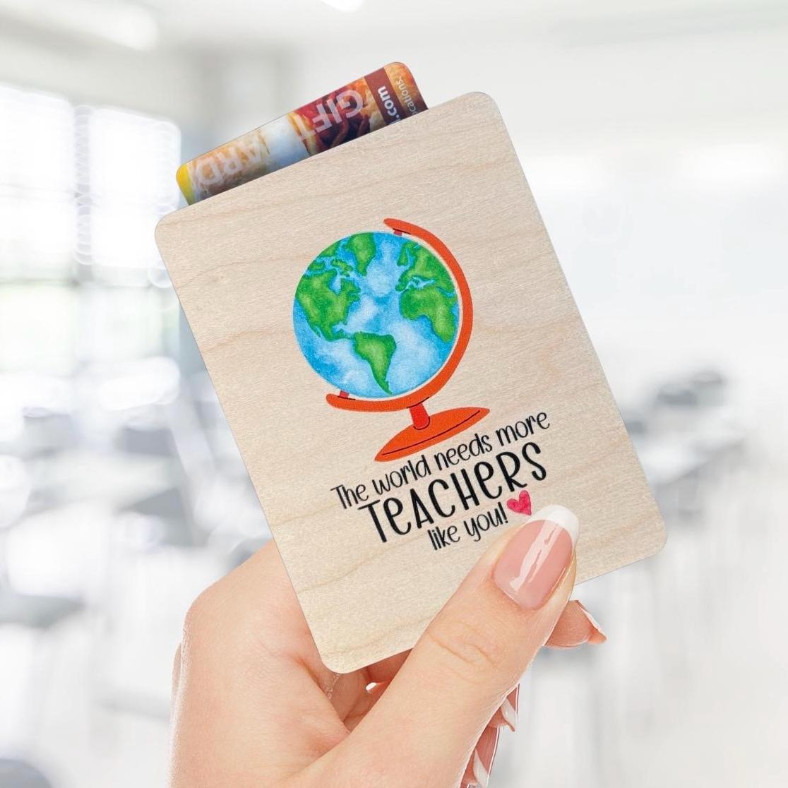 Teacher Gift Card Holder Teacher Appreciation Week Gift End of Year Kindergarten or Daycare Gift Classroom Gift From Student