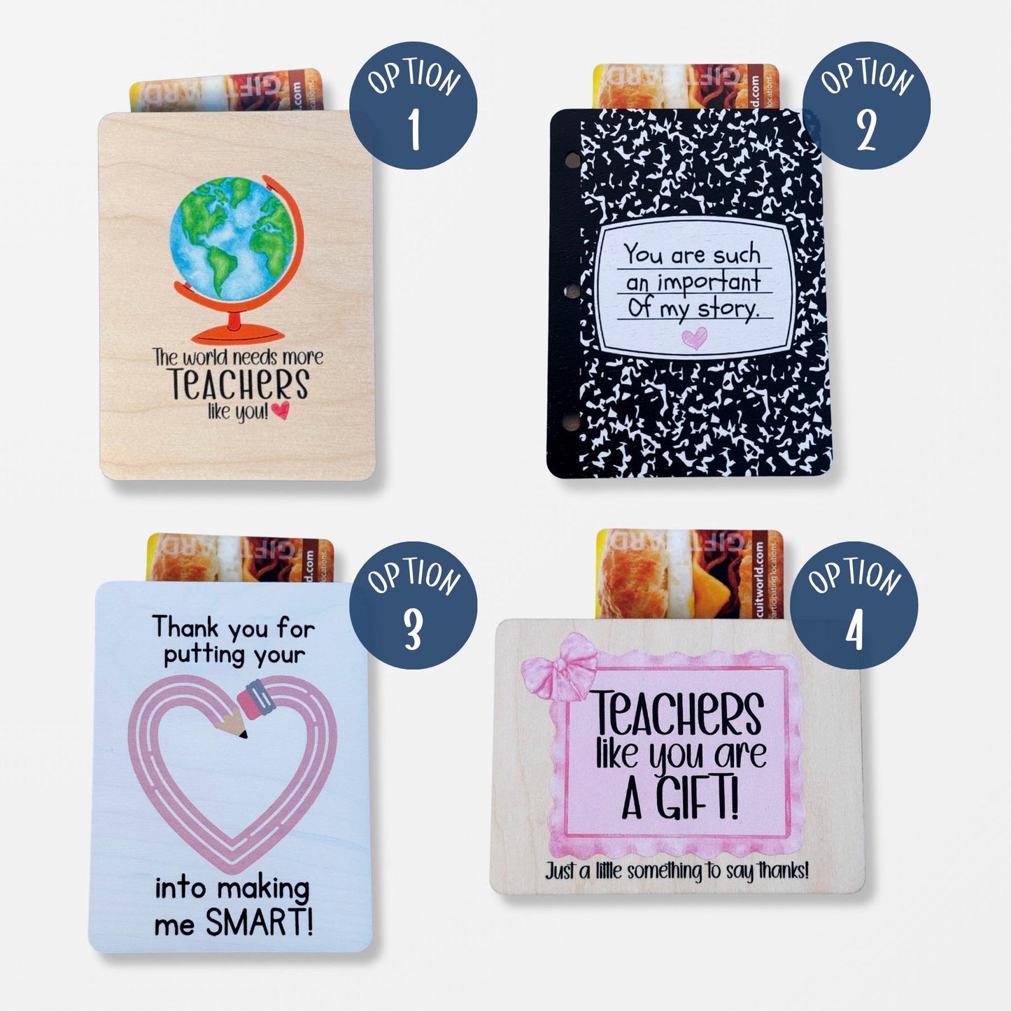 Teacher Gift Card Holder Teacher Appreciation Week Gift End of Year Kindergarten or Daycare Gift Classroom Gift From Student