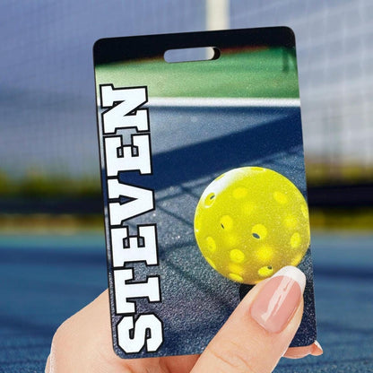 Personalized Pickleball Bag Tag Custom Paddle Sports Luggage Tag Gift for Pickleball Player Team Name Tag Tournament Gift Gear ID Tag