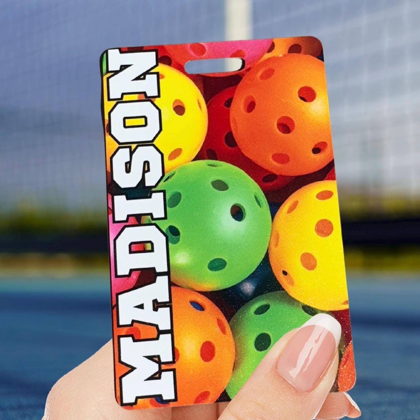 Personalized Pickleball Bag Tag Custom Paddle Sports Luggage Tag Gift for Pickleball Player Team Name Tag Tournament Gift Gear ID Tag